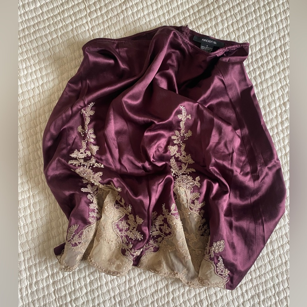 Purple Silk Y2K Slip Skirt